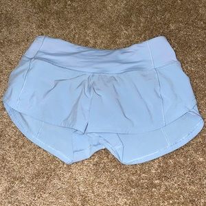 Lulu lemon speed ups blue chill 2.5 inch size 0 excellent condition